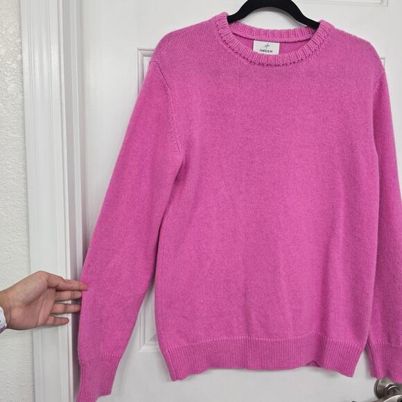 Harden 100% Cashmere Sweater S Pink US Made Luxury Soft Knit Crew Neck Designer - Picture 3 of 11